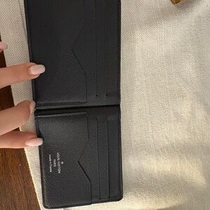 Louis Vuitton Textured Black Card Holder bifold wallet